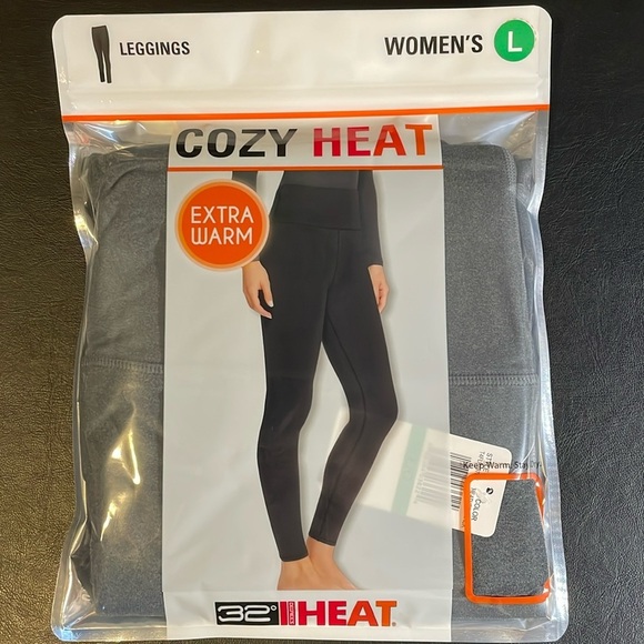 32 DEGREES Cozy Heat Leggings, Women’s L, Heather Black - Picture 1 of 8